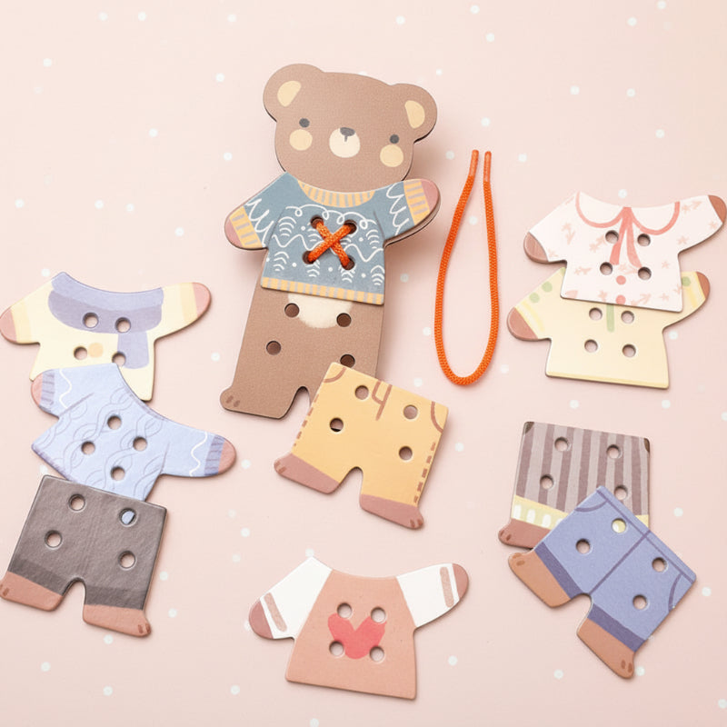 ThreadBear – Niedlich & Lehrreich – Montessori-Fädelspielzeug Bär