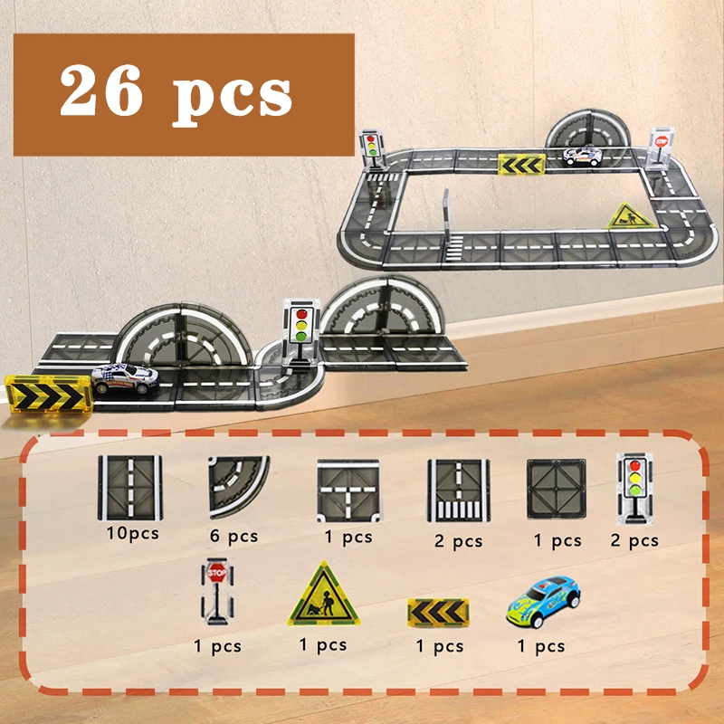 MagnetoTrack – Kreativ & Spielerisch – Magnetische Fliesen Autoset