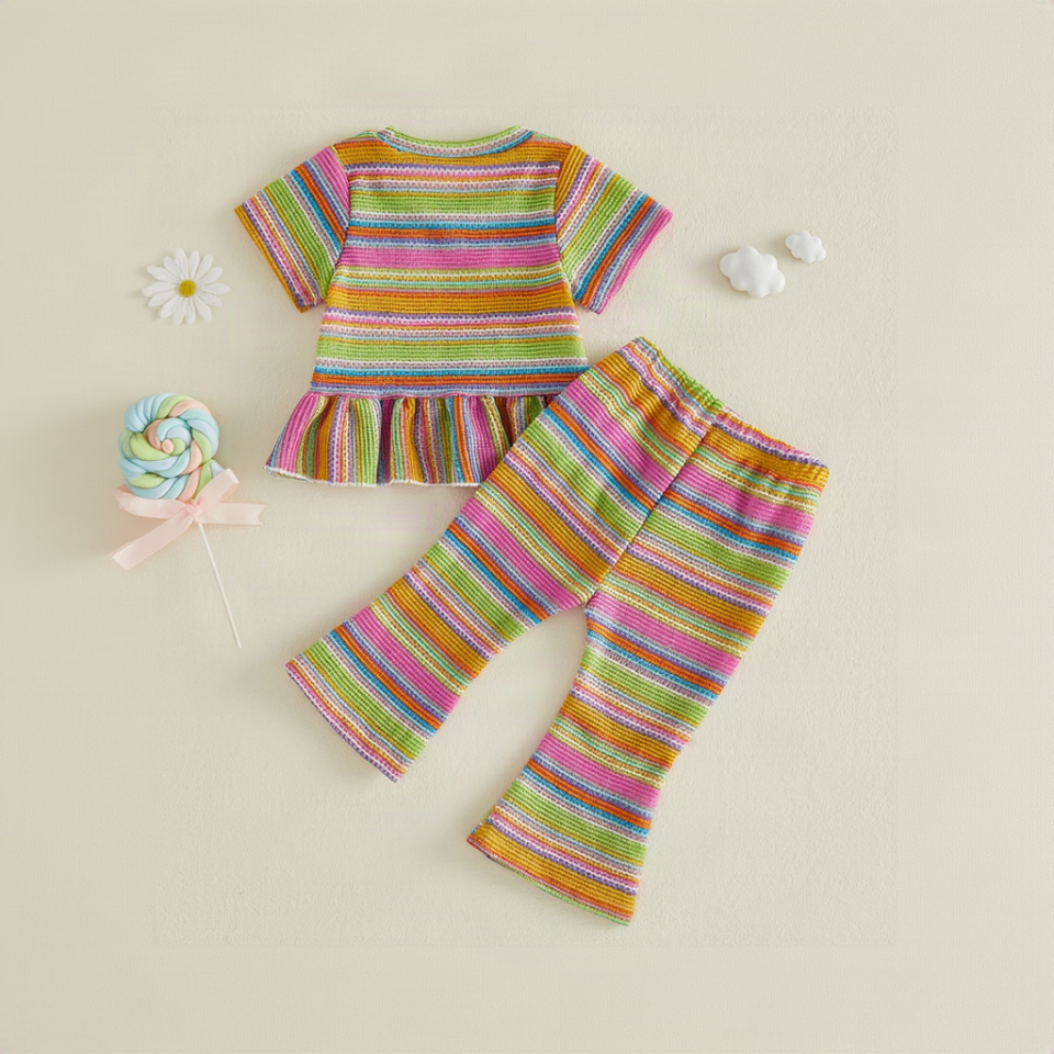 RainbowBloom – Farbenfroh & niedlich – Kinderoutfit „Flower Power“