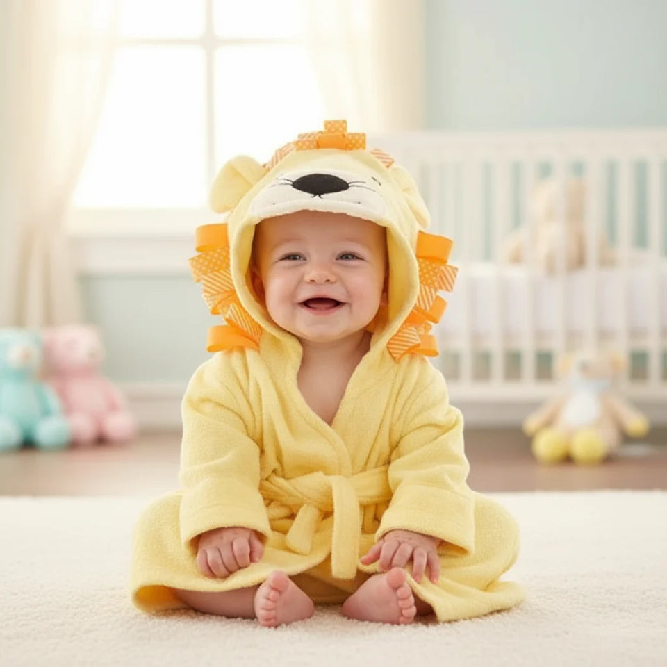 CozyNest – Weich & saugfähig – Bademantel mit Tiermotiv