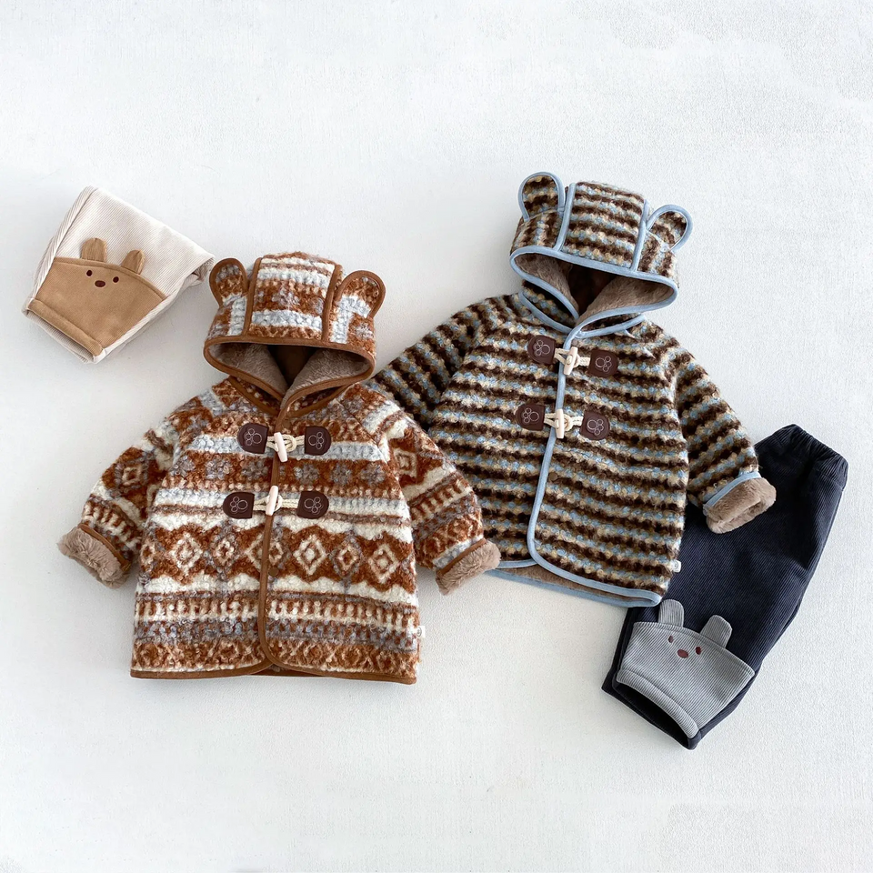 LittleWarm – Gemütlich & stilvoll – Wintermantel mit Fair-Isle-Muster