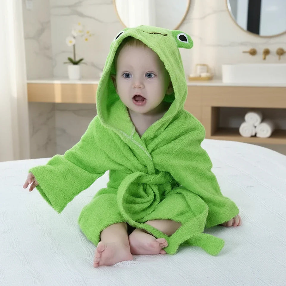 CozyNest – Blød og absorberende – Badekåbe med dyremotiv