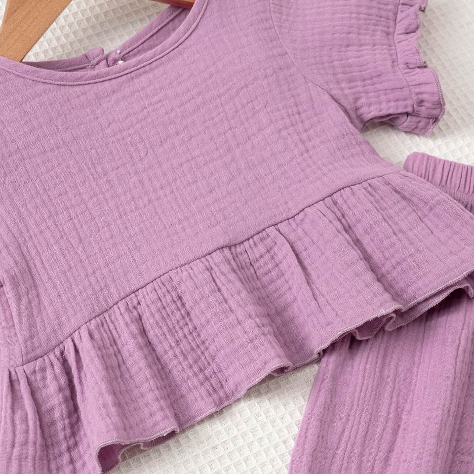 SoftCharm – Elegant & bequem – Mädchen-Set mit Rüschenoberteil und langer Hose