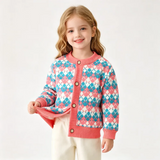 CozyCardi – Weich & warm – Gestrickte Strickjacke mit niedlichen Motiven