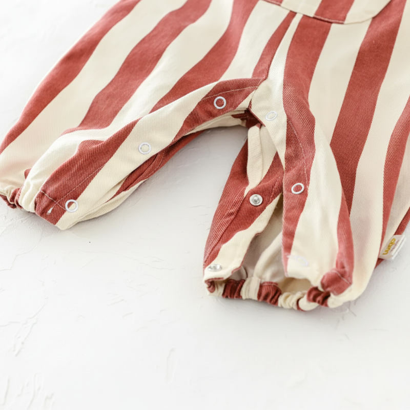 Striped Overall Romper – Weich & Bequem – Kinder-Jumpsuit