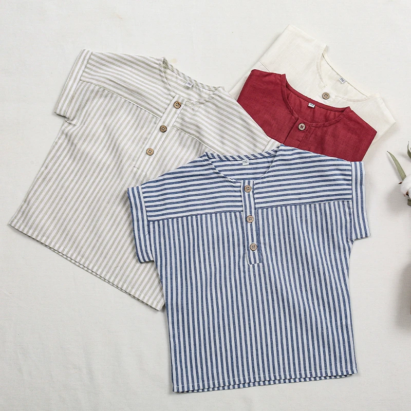 LittleClassic – Elegant & bequem – Leinenhemd für Jungen mit Knopfdetail