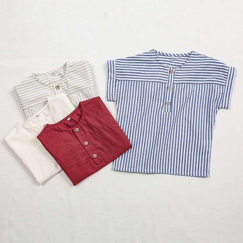 LittleClassic – Elegant & bequem – Leinenhemd für Jungen mit Knopfdetail