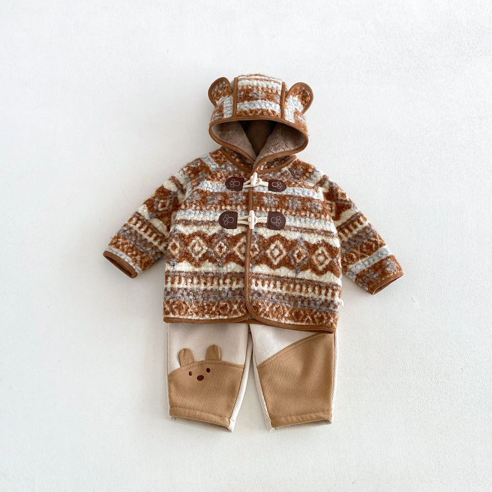 LittleWarm – Gemütlich & stilvoll – Wintermantel mit Fair-Isle-Muster