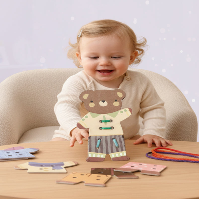 ThreadBear – Niedlich & Lehrreich – Montessori-Fädelspielzeug Bär