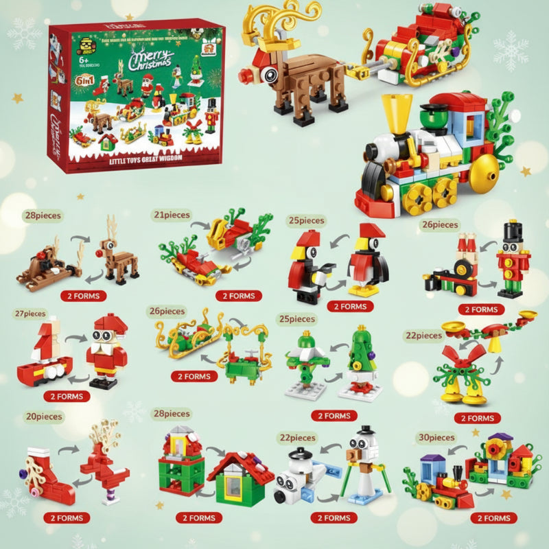 HolidayBlocks – Munter & dekorativ – Jul Mini-byggeklodser