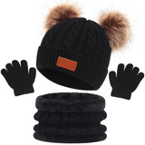 CozyPom – Warm & Weich - Winterset mit Mütze, Schal und Handschuhen