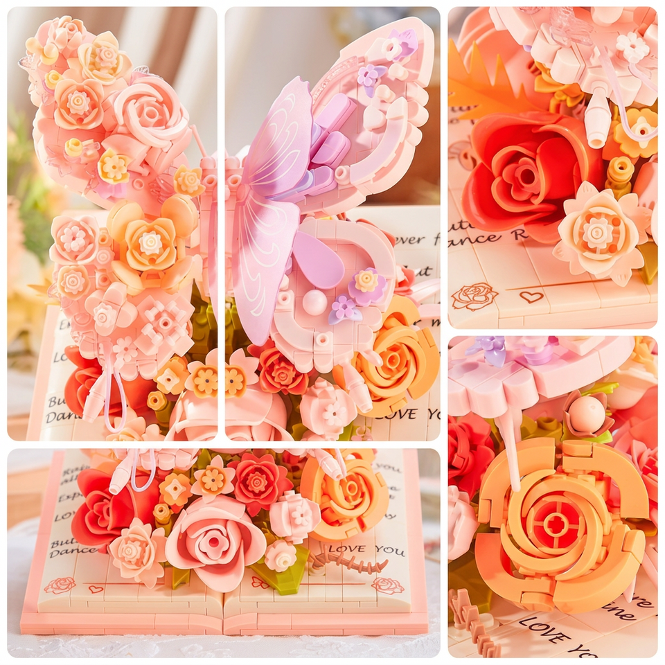 BloomBook – Romantisch & Kreativ – 3D-Blumenbuch mit Rosen und Schmetterlingen