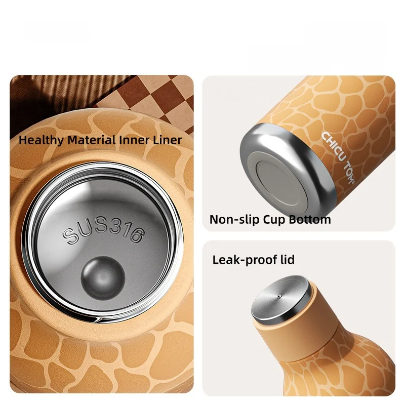 AnimalSip – Niedlich & praktisch – Kinder-Thermosflasche aus Edelstahl mit Tiermotiv