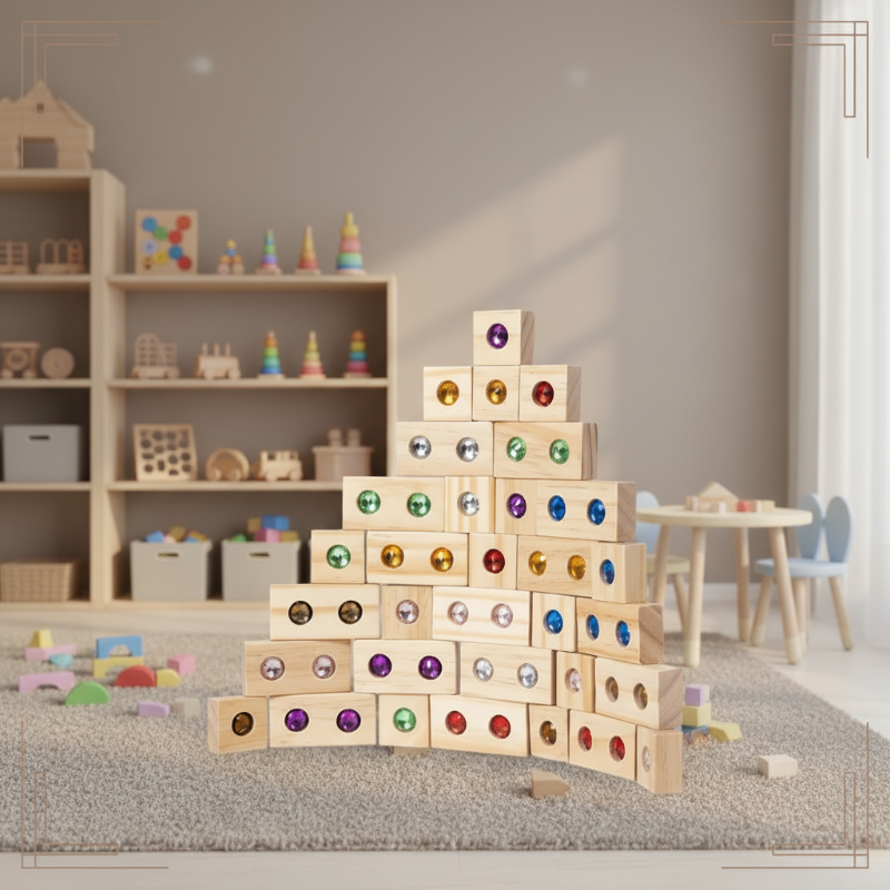 Rainbow Gem Stacking Blocks – Kreativ & lehrreich – Stapelblock-Set aus Holz