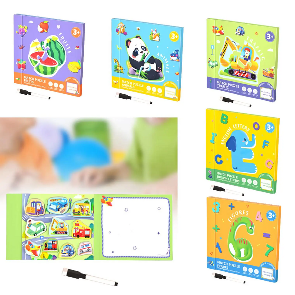 SmartMatch – Spielerisch & lehrreich – Magnetisches 2-in-1-Mal- und Rätselbuch