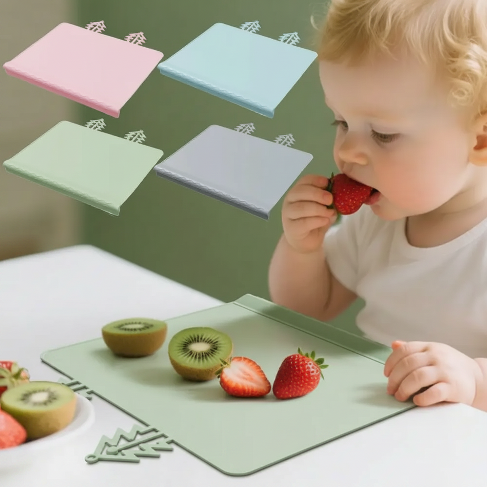 BabySafe – Praktisch & hygienisch – Silikon-Tischset mit erhöhtem Rand