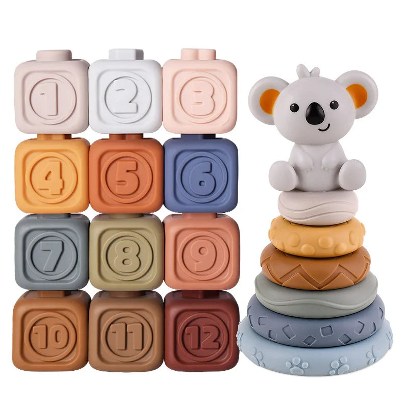 Koala Cubes™ - Zahnfreundlicher Turm - Zahnungsspielzeug