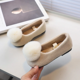 SoftSteps –  Warm & Weich – Mädchen-Schuhe mit Plüsch-Bommel