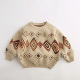 LittleRetro – Warm & stilvoll – Gestrickter Kinderpullover mit Rautenmuster