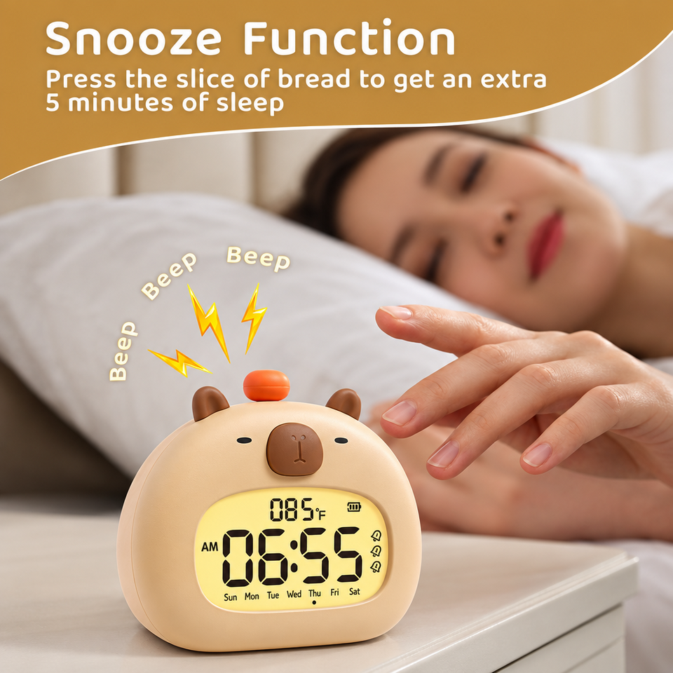 CappyClock – Niedlich & vielseitig – Digitaler Kinderwecker mit Nachtlicht