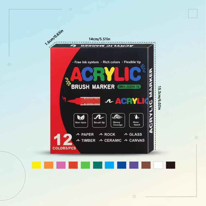 ColorCraft – Kreativ & Nachhaltig – Acrylmarker mit Pinselspitze