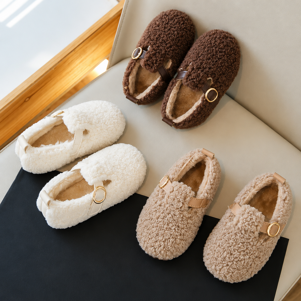 WarmSteps – Bequem & kuschelig – Plüsch-Winterschuhe für Kinder