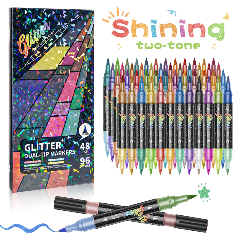 ArtShine – Farbenfroh & funkelnd – Set mit doppelseitigen Glitzer- und Leuchtstiften