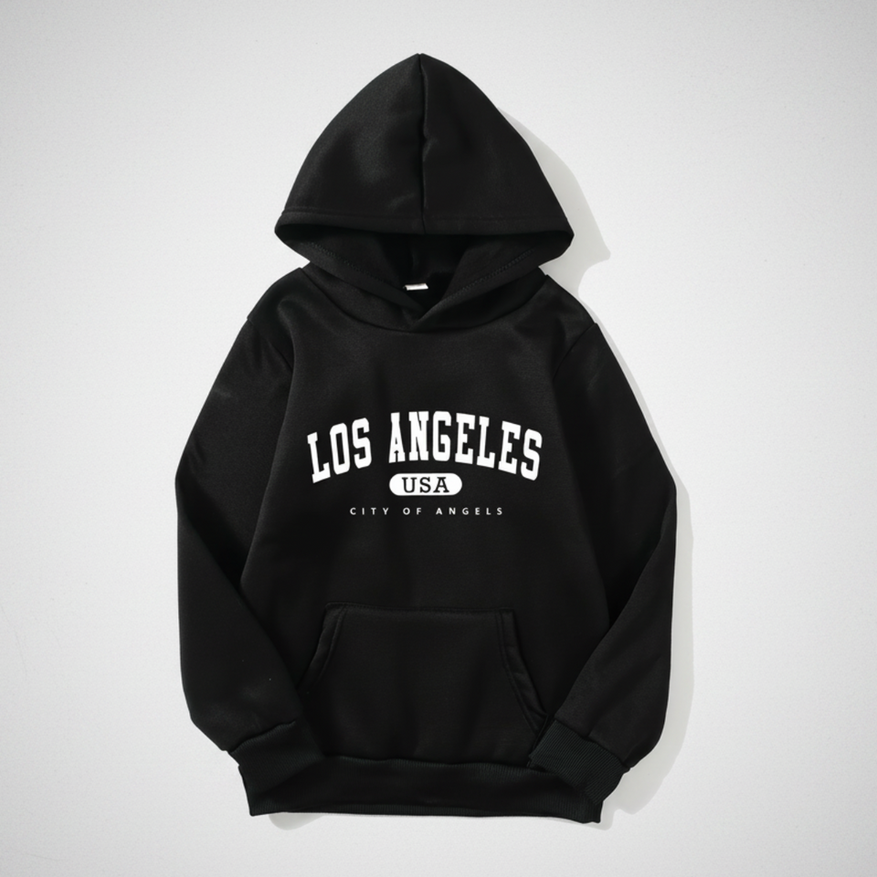 MiniUrban – Gemütlich & stilvoll – Kapuzenpullover mit Los-Angeles-/New-York-Aufdruck