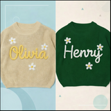 TinyStitch – Personalisierter Strickpullover mit Namen für Kinder