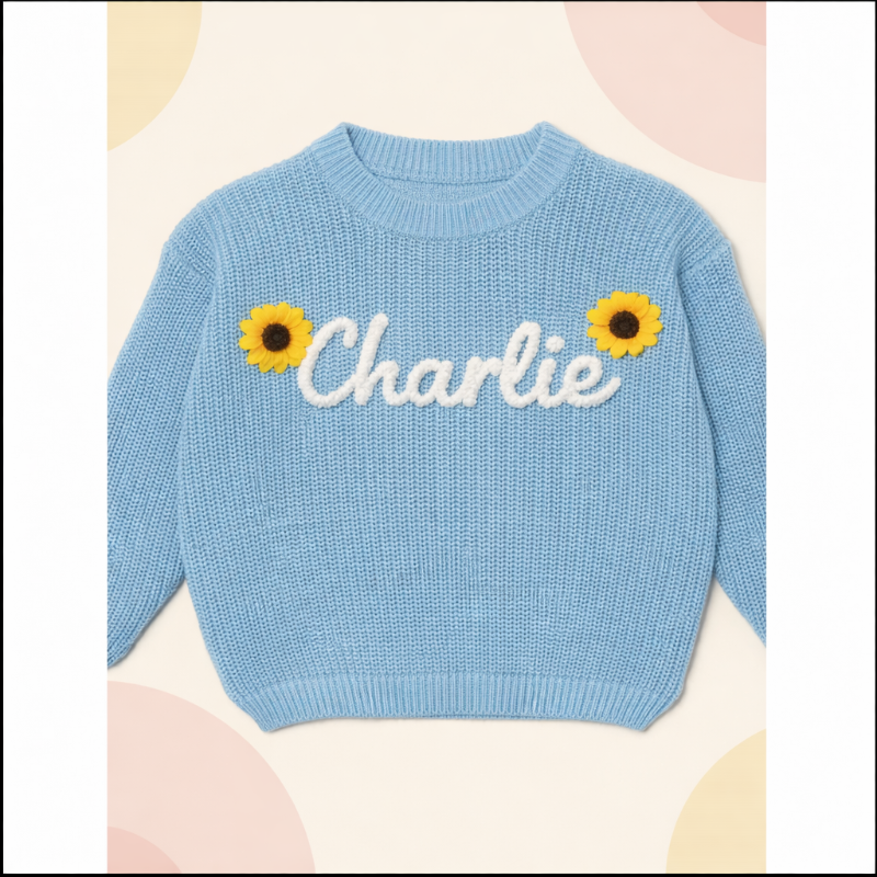 TinyStitch – Personalisierter Strickpullover mit Namen für Kinder