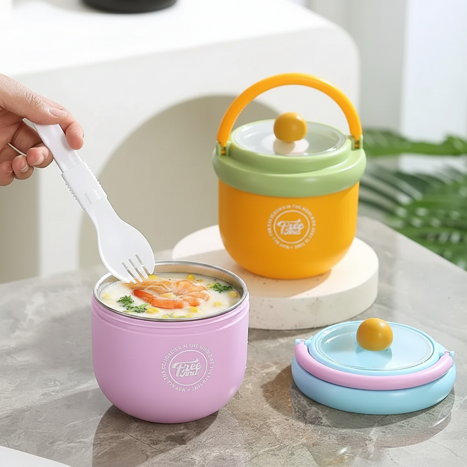 MealMate – Praktisch & isoliert – Edelstahl-Mittagessenschüssel mit Löffel