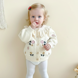FloraKnit – Warm & modisch – Gestrickte Strickjacke mit Blumenmotiven