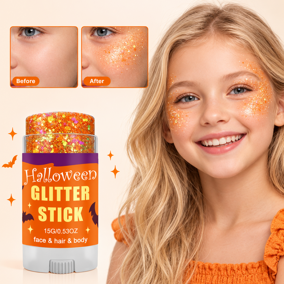 GlitterPop – Funkelnd & festlich – Halloween-Glitzerstift für Gesicht, Haare und Körper