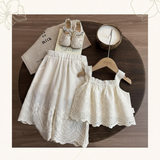 TinyLuxe – Zomerset aus Spitzenoberteil und Hose mit weitem Bein