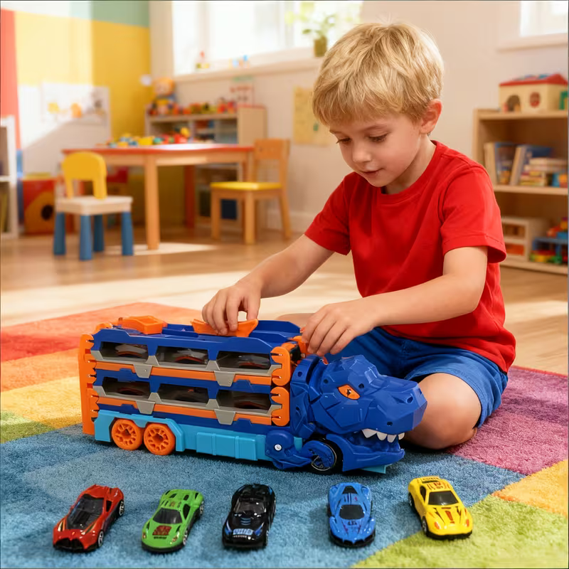 JurassicTruck™ – Cool & Lustig – Zusammenklappbarer Dino-Transportwagen