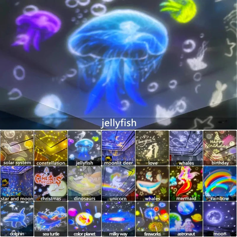 CosmoGlow – Verträumt & Kreativ – Galaxy Projektor Nachtlicht mit 360°-Drehung