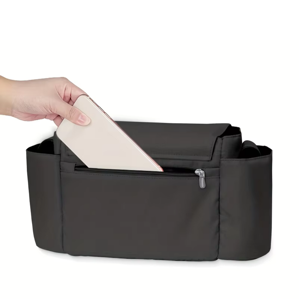 ToddlerOrganizer – Wasserabweisend & geräumig – Kinderwagen-Organizer mit Flaschenhaltern