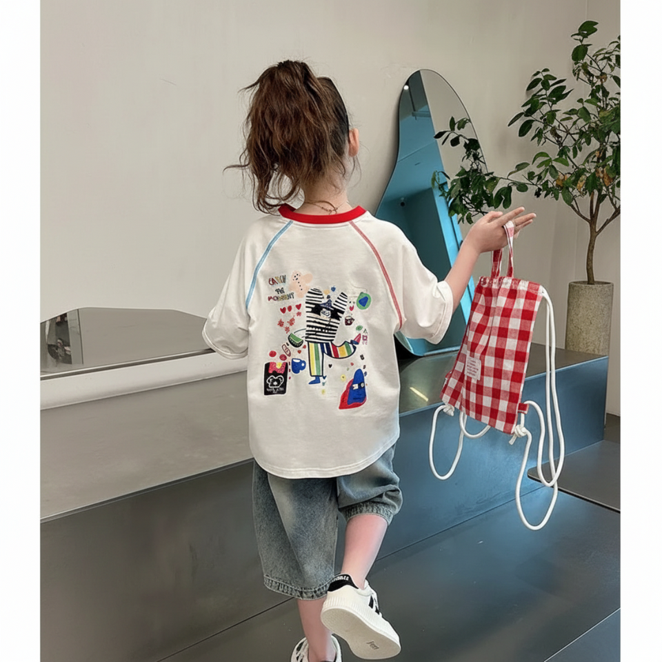 LittleVibe – Spielspaß & Kreativität – Übergroßes T-Shirt mit farbenfroher Illustration