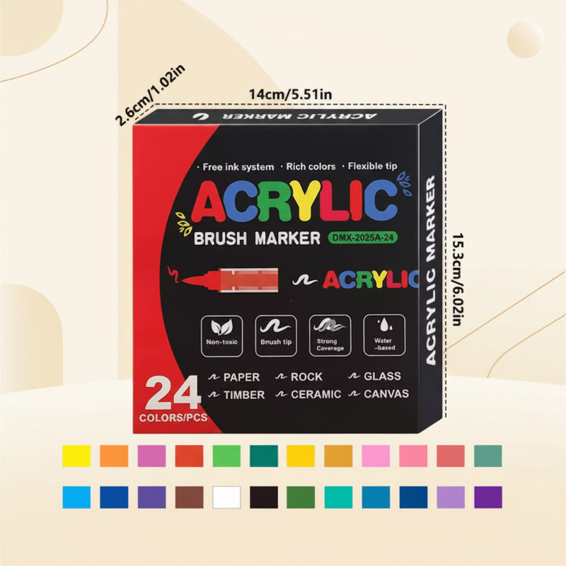ColorCraft – Kreativ & Nachhaltig – Acrylmarker mit Pinselspitze