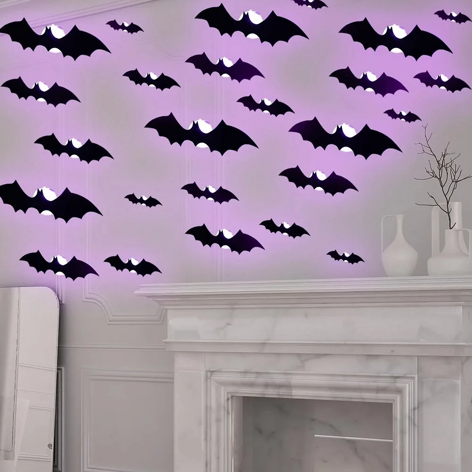 SpookyGlow – Gruselig & stimmungsvoll – LED-Wanddekoration „Halloween-Fledermaus“