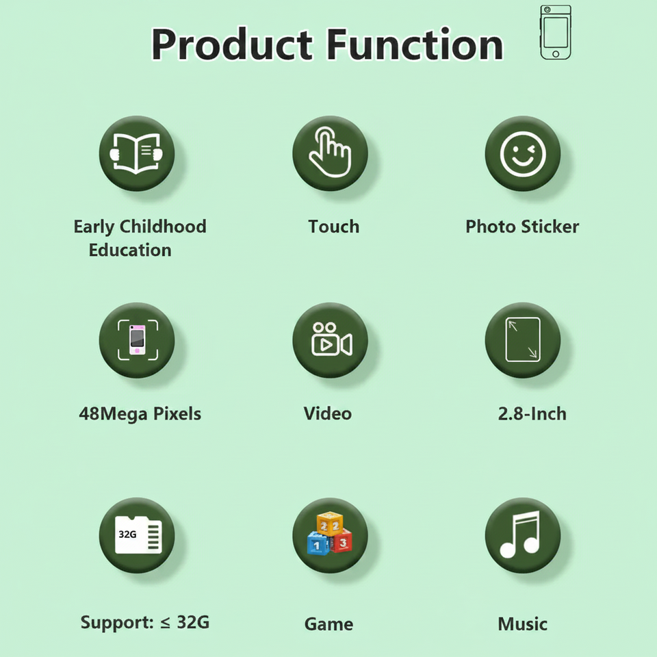 KiddoPhone – Lernreich & interaktiv – Kinder-Smartphone mit Kamera und Spielen