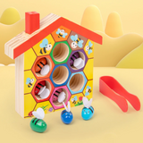 HoneyHive – Montessori & pädagogisch wertvoll – Bienen-Sortierspiel aus Holz