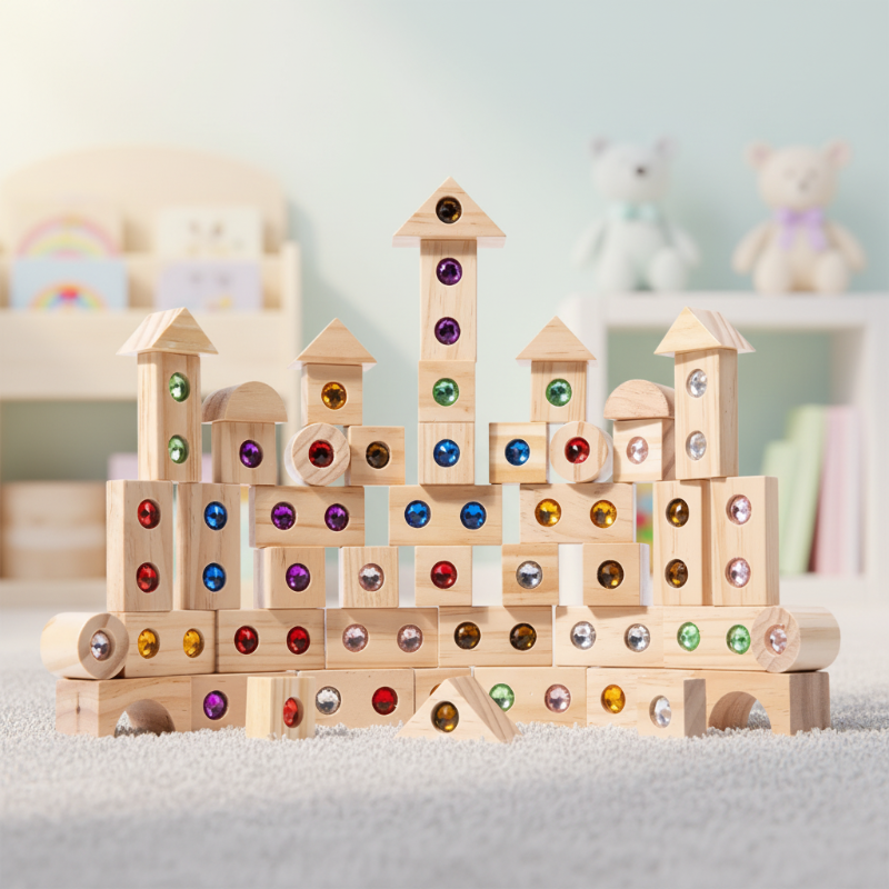 Rainbow Gem Stacking Blocks – Kreativ & lehrreich – Stapelblock-Set aus Holz