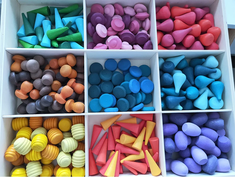 Rainbow Blocks™ – Kreativer Färbespaß – Hölzernes Ausmalspiel-Set
