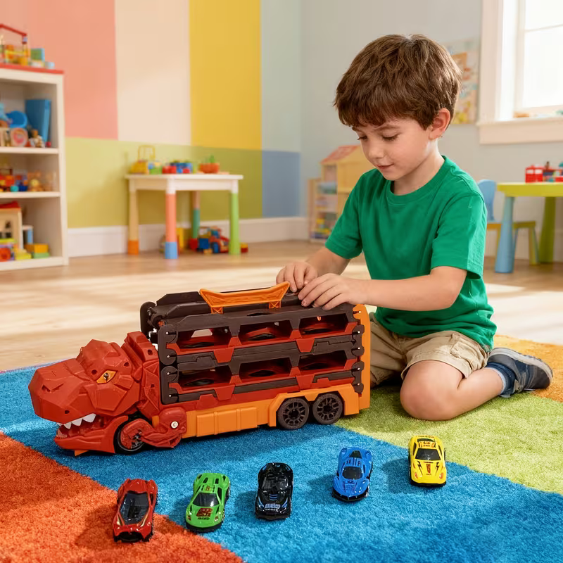 JurassicTruck™ – Cool & Lustig – Zusammenklappbarer Dino-Transportwagen