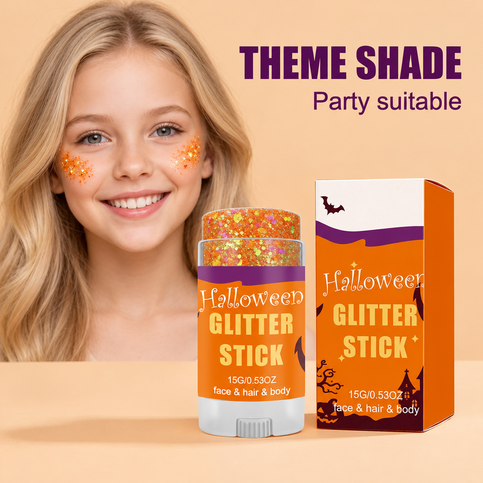 GlitterPop – Funkelnd & festlich – Halloween-Glitzerstift für Gesicht, Haare und Körper