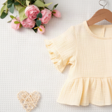 SoftCharm – Elegant & bequem – Mädchen-Set mit Rüschenoberteil und langer Hose