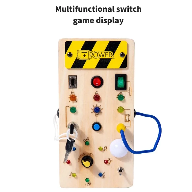 TinyTech – Busy Board aus Holz mit Lichtern und Schaltern – Lernspielzeug
