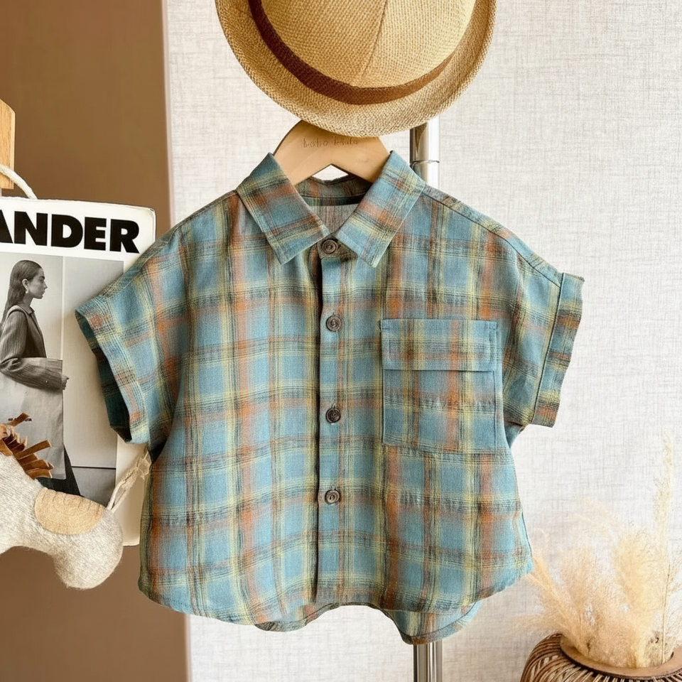 LittleGent – Trendy & Lässig – Set für Jungen mit kariertem Hemd und Shorts