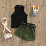 MiniFashionista – Elegant & Trends – Mädchen-Set mit Top, Shorts und Gürteltasche
